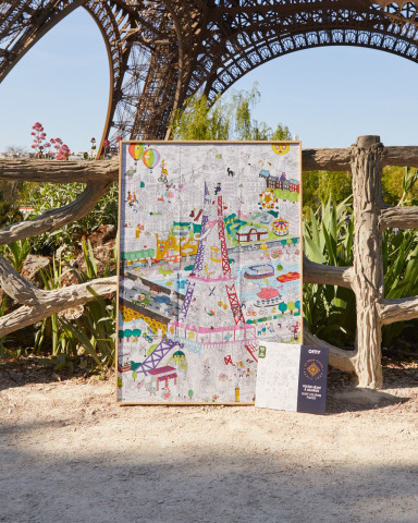 Poster Coloriage OMY 70x100 cm de la tour Eiffel