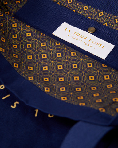 Navy Blue Signature Tote Bag - Official Eiffel Tower Store