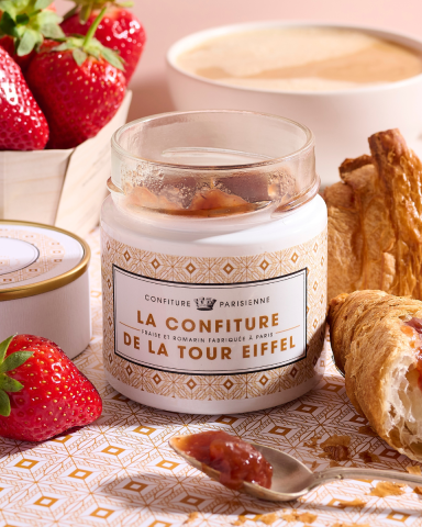 Confiture Parisienne à la fraise et au romarin tour Eiffel 250 g