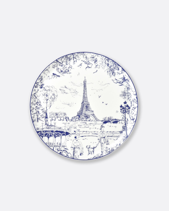 Plat à tarte en porcelaine 32 cm – Collection tour Eiffel Bernardaud