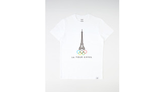 T-shirt blanc adulte tour Eiffel - Collection Olympique