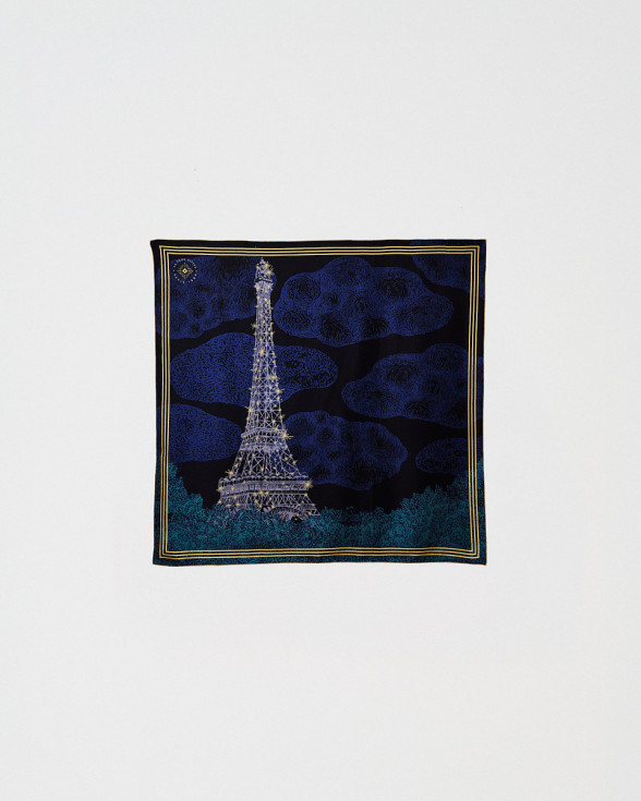 Pañuelo 67x67cm Noche Seda - Tienda Torre Eiffel