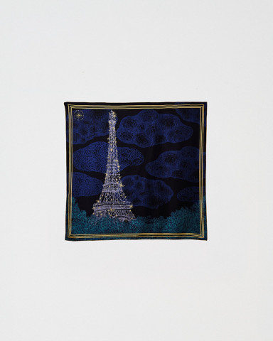 Pañuelo 67x67cm Noche Seda - Tienda Torre Eiffel