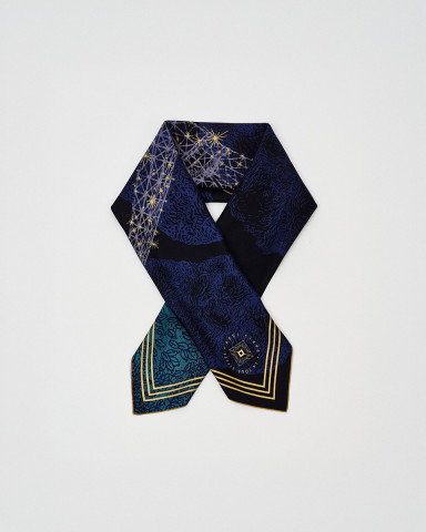 Carré 67x67cm Nuit Soie Bleu - Boutique tour Eiffel