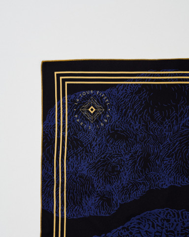 Carré 67x67cm Nuit Soie Bleu - Boutique tour Eiffel