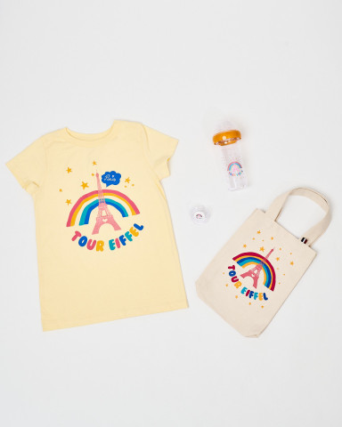 T-shirt enfant Arc En Ciel avec la tour Eiffel