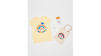 Tote Bag enfant Mini Arc en Ciel avec la tour Eiffel
