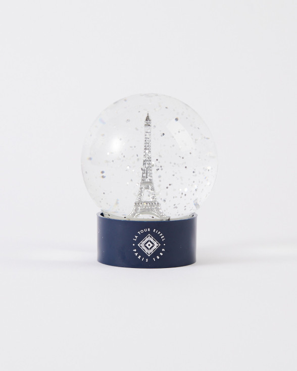 Boule à Neige en Verre Argenté de la tour Eiffel