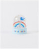 Light Blue Mini Snow Globe with Eiffel Tower and Rainbow