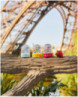 Light Blue Mini Snow Globe with Eiffel Tower and Rainbow