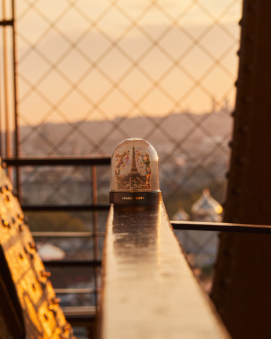 Vintage snow globe with the Eiffel Tower from the 1889 World's Fair