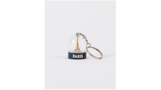 Keychain Snow Globe with Gold Eiffel Tower