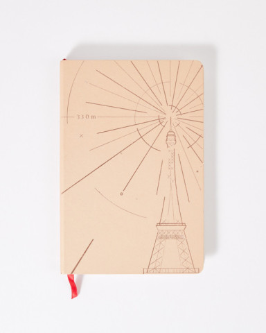 Carnet Rose Poudré A5 avec la tour Eiffel