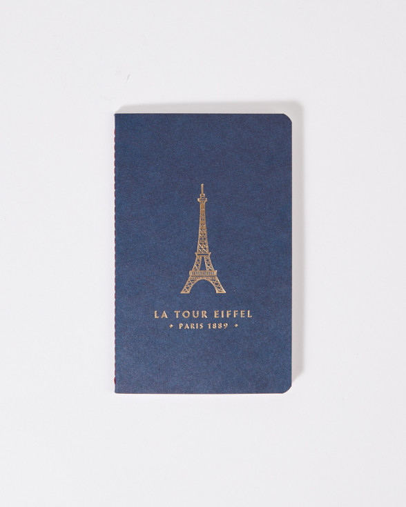 Navy Blue 10x16 notebook with the Eiffel Tower