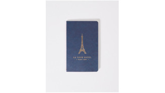 Navy Blue 10x16 notebook with the Eiffel Tower