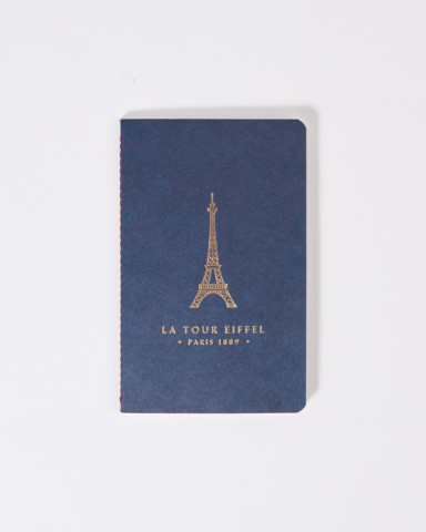 Navy Blue 10x16 notebook with the Eiffel Tower