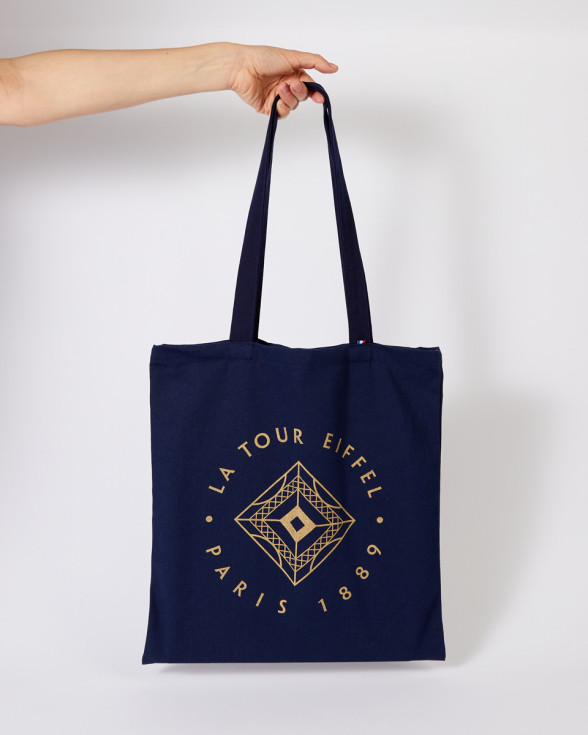 Tote Bag Signature tour Eiffel coloris Marine