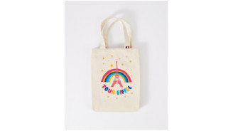 Tote Bag enfant Mini Arc en Ciel avec la tour Eiffel