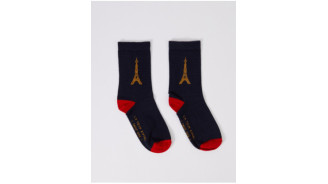 Navy Blue Socks with the Eiffel Tower