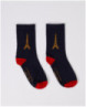 Navy Blue Socks with the Eiffel Tower