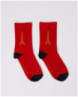 Red and Gold Socks with the Eiffel Tower