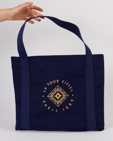 Navy Blue Signature Tote Bag - Official Eiffel Tower Store