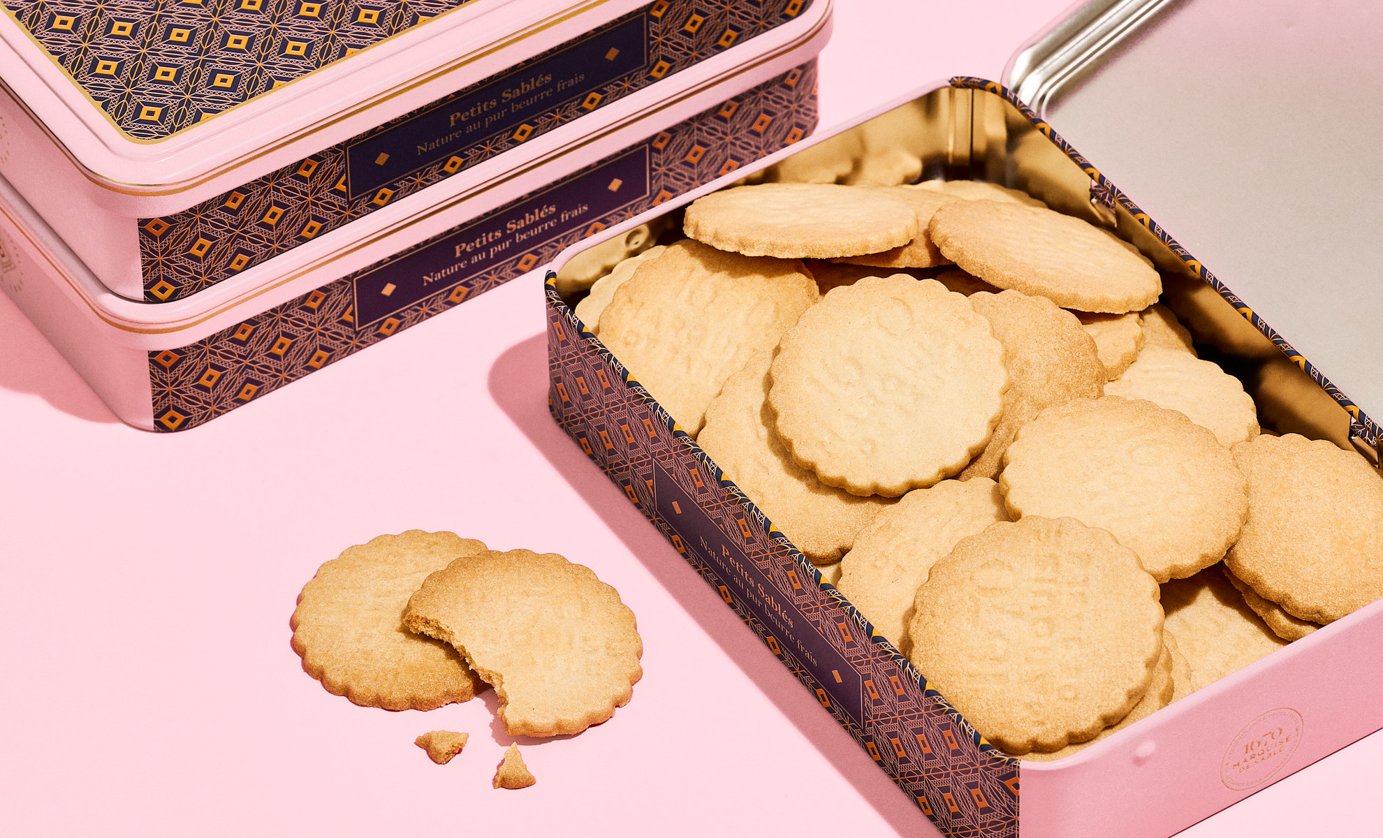 Boîte en Métal de 24 Biscuits Nature - LA SABLESIENNE