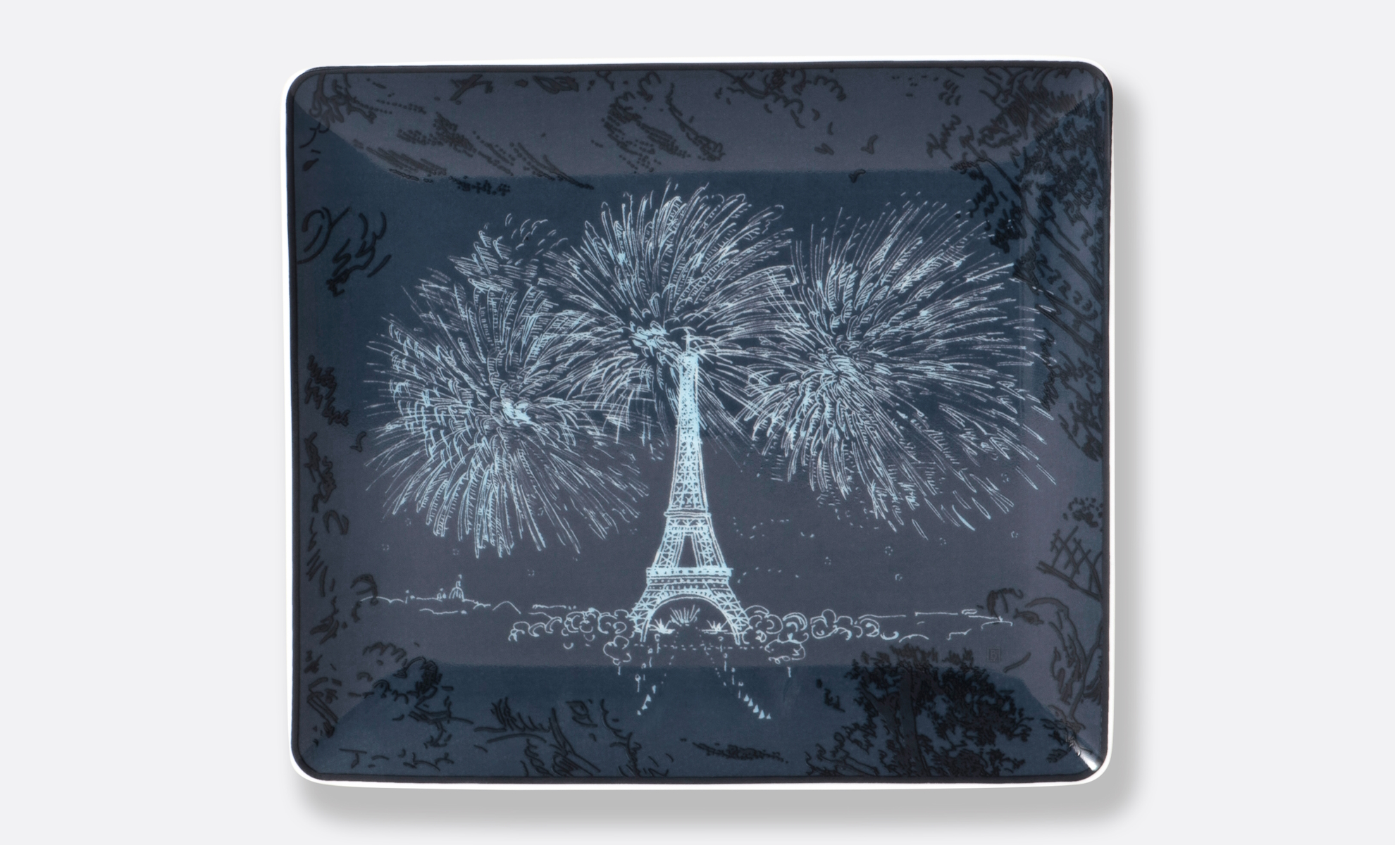 Bandeja 17 x 15cm Noche – Collection Tout Paris tour Eiffel bleu nuit - BERNARDAUD