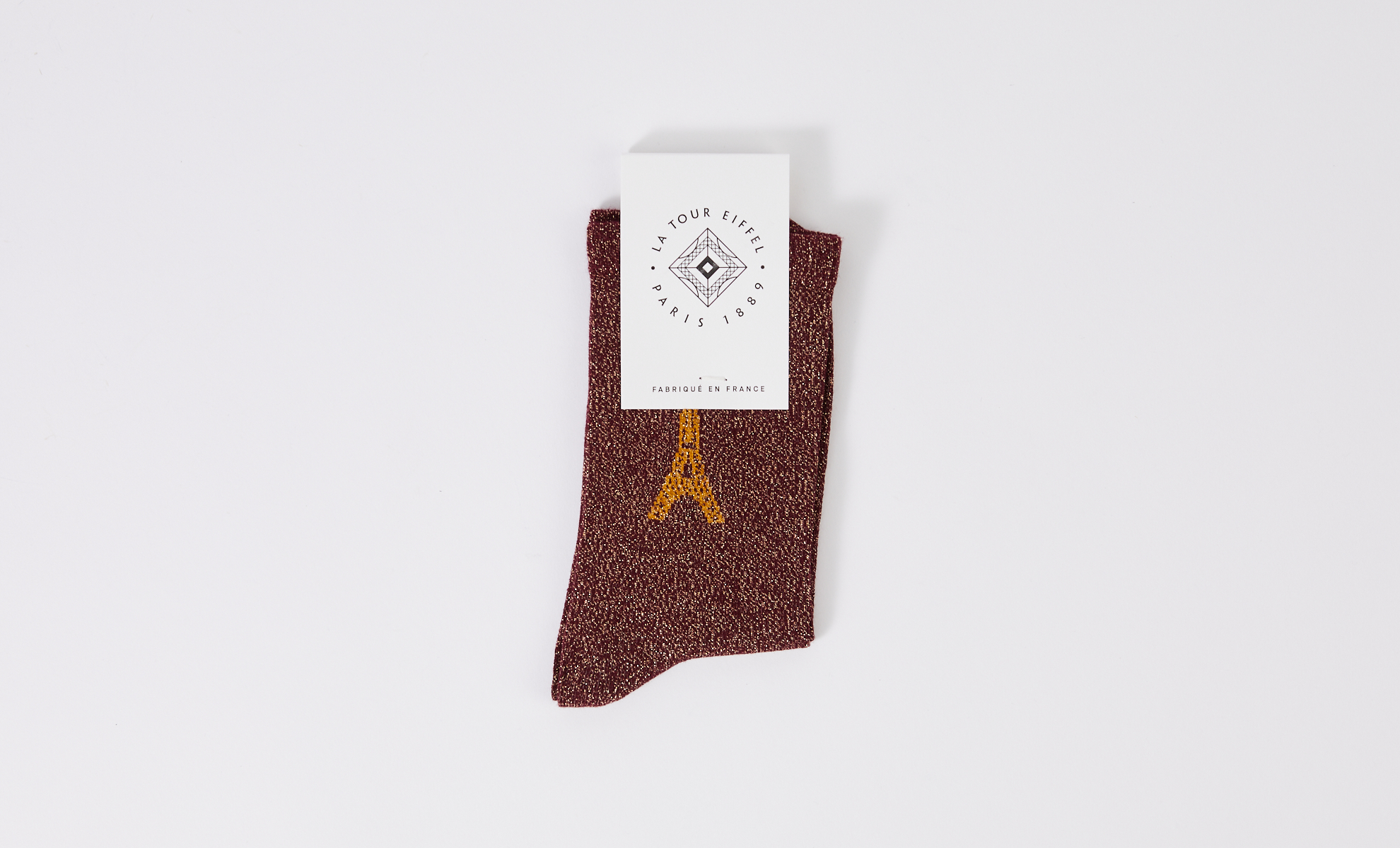 Chaussettes Bordeaux Paillettes - COLLECTION SIGNATURE