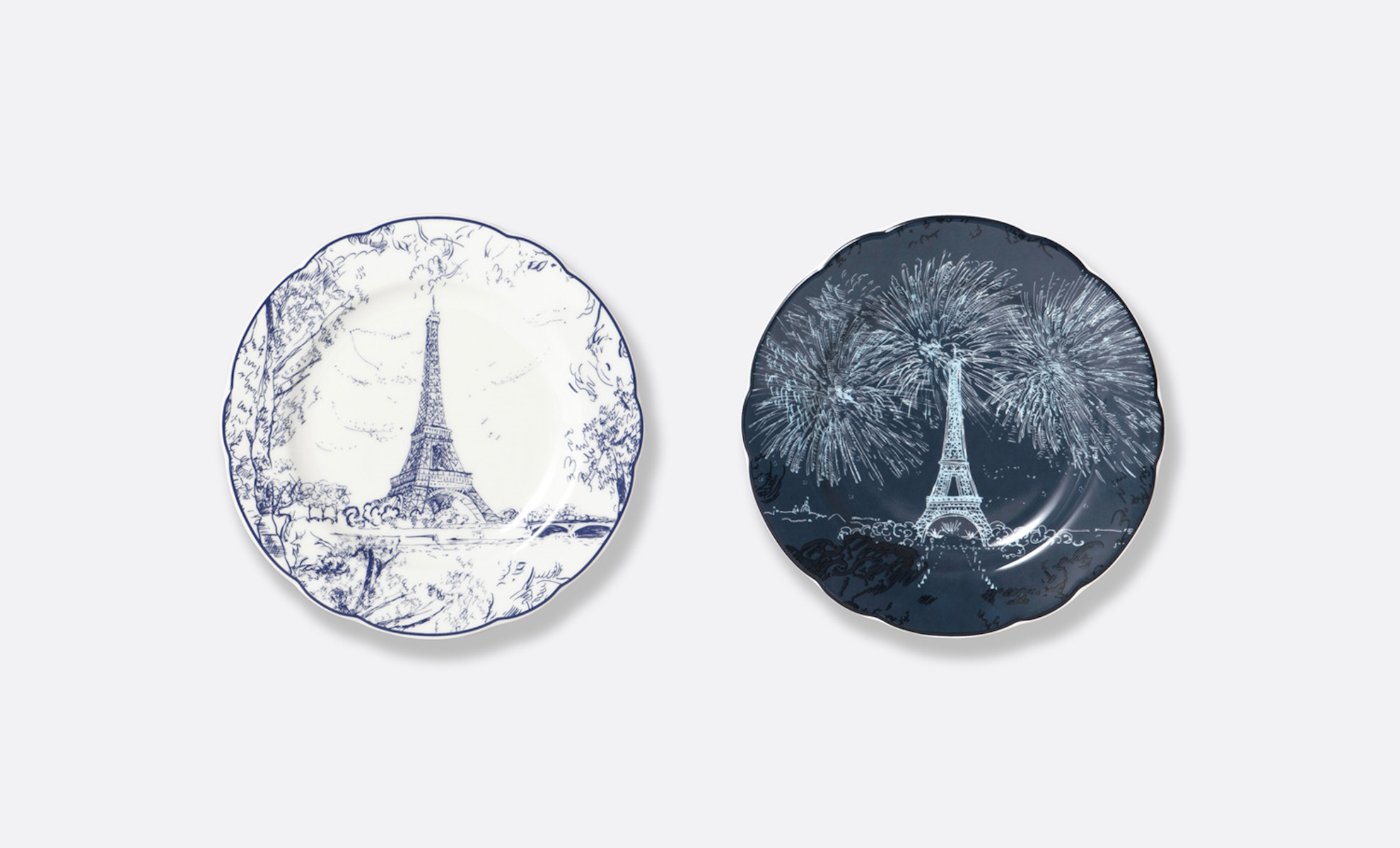 Estuche 2 platos 16cm Día y Noche – Collection Tout Paris tour Eiffel bleu nuit - BERNARDAUD